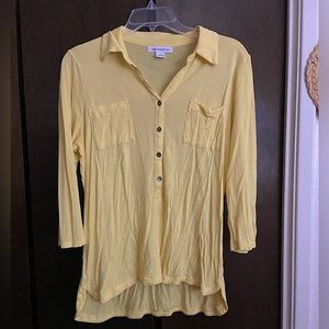 Liz Claiborne yellow long sleeve blouse/collard shirt